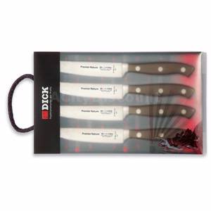 F. Dick 8109300H Premier Nature Series Set of 4 - 4.5" Serrated Steak Knives