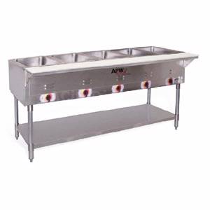 APW Wyott PST-3 3 Well Electric Portable Hot Food Steam Table Coated Legs