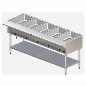 APW Wyott SST-4S 4 Sealed Well Hot Food Steam Table Electric with S/s Legs