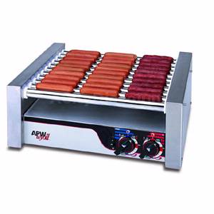 APW Wyott HR-31S X*PERT 19.5" Slanted Chrome Roller Grill 460 Hot Dogs/hr