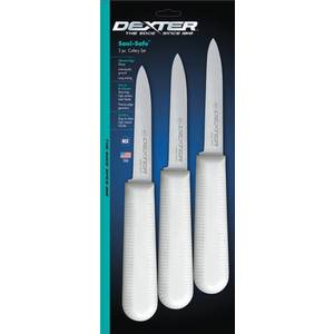 Dexter Russell S104-3PCP Sani-Safe 3.25" Cooks Style Paring Knife - 3 Per Pack