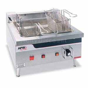 APW Wyott EF-30 30lb Countertop Electric Fryer Stainless w/ 4" Legs 12000W