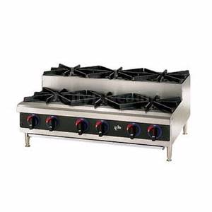 Star 606HD-SU Star-Max 6 Burner 132kBTU Step-Up Countertop Gas Hot Plate