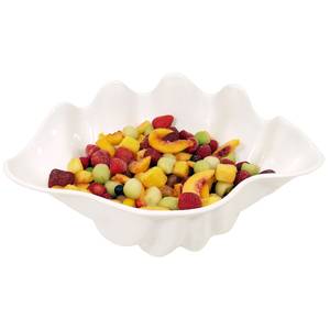 Update International SSB-5W White Plastic 5Qt Shell Shaped Salad Bowls