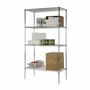 Focus Foodservice FK244874CH 24"x48"x74" Four-Tier Chrome Finish Shelving Kit