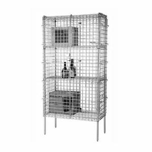 Focus Foodservice FSSEC2436 24"x36"x63" Two-Shelf Chrome Security Cage