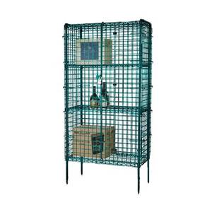 Focus Foodservice FSSEC24604GN 24"x60"x63" Four-Shelf Green Epoxy Security Cage