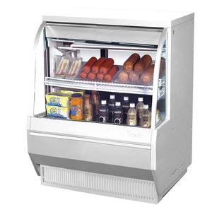 Turbo Air TCDD-36L-W(B)-N 36.5in Low Profile Deli Case Cooler Curved Glass w/ 1 Shelf