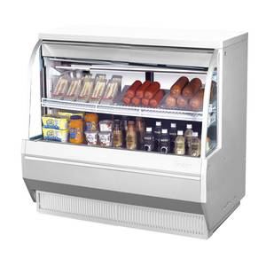 Turbo Air TCDD-48L-W(B)-N 48.5" Low Profile Deli Case Cooler Curved Glass with 1 Shelf