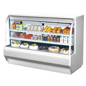 Turbo Air TCDD-72H-W(B)-N 72.5in High Profile Deli Case Cooler 2 Shelves Curved Glass