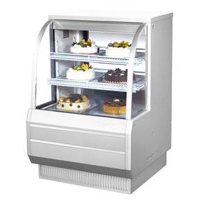 Turbo Air TCGB-36DR-W(B) 36.5in Refrigerated Bakery Display Case Cooler Curved Glass