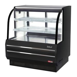 Turbo Air TCGB-48DR-W(B) 48.5in Dry Bakery Display Case Curved Glass Non-Refrigerated