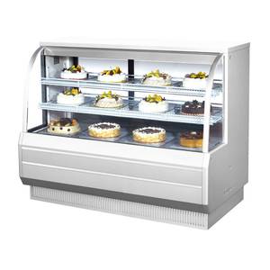 Turbo Air TCGB-60-W(B)-N 60.5in Refrigerated Bakery Display Case Cooler Curved Glass