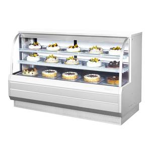 Turbo Air TCGB-72-W(B)-N 72.5in Refrigerated Bakery Display Case Cooler Curved Glass