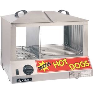 Adcraft HDS-1000W Countertop Hot Dog Steamer/Merchandiser & Bun Warmer