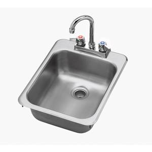 Krowne Metal HS-1317 13" x 17" Drop-In Hand Sink w/ 3.5" Gooseneck Spout Faucet