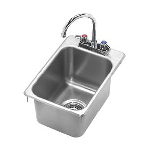Krowne Metal HS-1419 12" x 18" Drop-In Hand Sink w/ 6" Gooseneck Spout Faucet