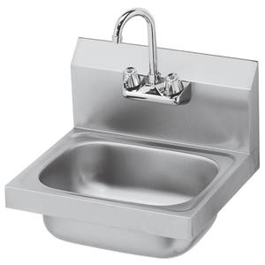 Krowne Metal HS-2L 15-3/4"W Wall Mount Hand Sink - 3.5" Gooseneck Spout Faucet