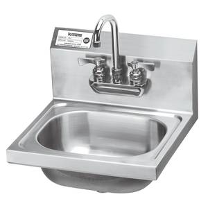 Krowne Metal HS-22 16" Wide Hand Sink w/ 3.5" Heavy Duty Gooseneck Spout Faucet
