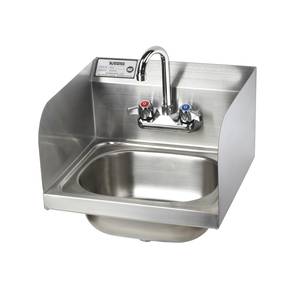 Krowne Metal HS-26L 16" Wide Hand Sink w/ Side Splashes & Gooseneck Spout Faucet