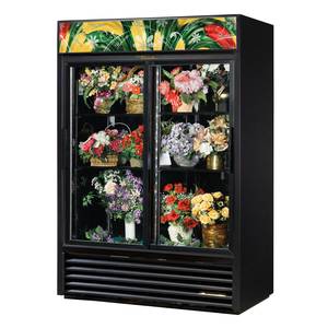 True GDM-47FC-HC-LD 47 Cu.ft Floral Merchandiser Cooler w/ 2 Sliding Glass Doors