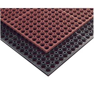 APEX Foodservice Mats 754-275 3' x 5' Step Light Red Grease Resistant Bar & Kitchen Mat