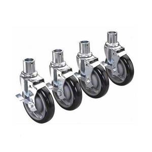 Krowne Metal 28-151S Universal Wire Shelving Caster 5" Wheel with Brake Set of 4