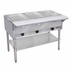 APW Wyott GST-2 2 Well Gas Hot Food Steam Table Galvanized Undershelf & Legs