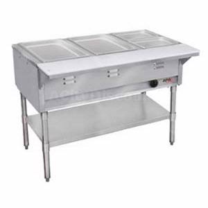 APW Wyott WGST-5 5 Well Gas Wet Bath Food Steam Table Galvanized Undershelf