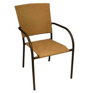 H&D Commercial Seating 7620 Outdoor Aluminum Patio Arm Chair Synthetic Wicker Seat Back