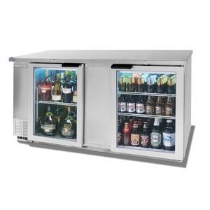 Beverage Air BB68HC-1-G-S 69" Two-Section Backbar Glass Door Cooler W/ S/S Exterior