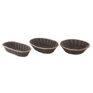 Update International BBV-97 Black 9in x 7in Oval Bread Serving Basket