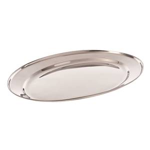Browne Foodservice 574185 19.5" x 13.5" Stainless Oval Platter Rolled Edge