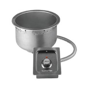Wells SS-4D-120 Built-In 4 Qt. Infinite Control Round Hot Food Well & Drain