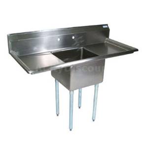 John Boos E1S8-1620-12T18 1 Compartment Sink 16" x 20" x 12" Bowl Two 18" Drainboards