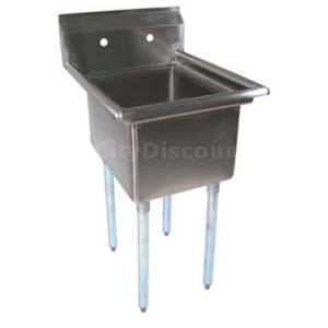 John Boos E1S8-24-14 1 Compartment Sink 24" x 24" x 14" Bowl & Galvanized Legs