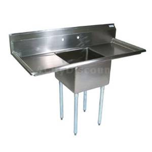 John Boos E1S8-24-14T24 1 Compartment Sink 24" x 24" x 14" Bowl Two 24" Drainboards
