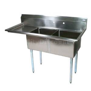 John Boos E2S8-24-14*24 2 Compartment Sink 24" x 24" x 14" Bowls w/ 24" Drainboard