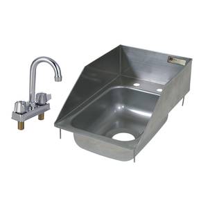 John Boos PB-DISINK101405-P-SSLR- Drop In Hand Sink 10" x 14" x 5" Bowl with Side Splashes