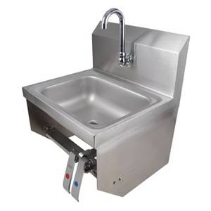 John Boos PBHS-W-1410-KV2MB-X 14"x10"x5" Hand Sink w/ Knee Valves & Faucet 1 Hole