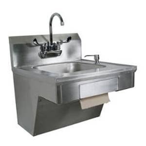 John Boos PBHS-ADA-P-STD-X 14"x10"x5" Soap & Towel Dispenser Hand Sink w/ Faucet