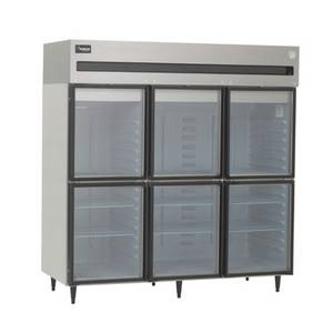 Delfield 6076XL-GH 66.5 Cu.ft Reach-In Cooler Merchandiser with 6 Glass Doors