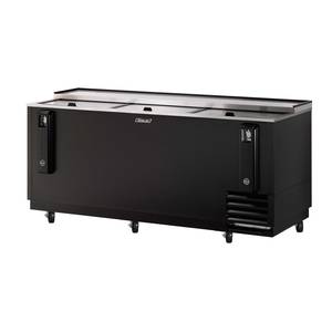 Turbo Air TBC-80SB-N 80in Bottle Cooler Black Vinyl Exterior with 3 Sliding Doors