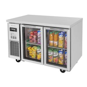Turbo Air JUR-48-G-N 48" Side Mount Undercounter Cooler With 2 Swing Glass Doors