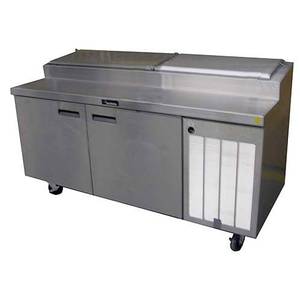 Delfield 18648PTBMP 8.39 CuFt 48" Pizza Prep Table With Refrigerated Pan Rail