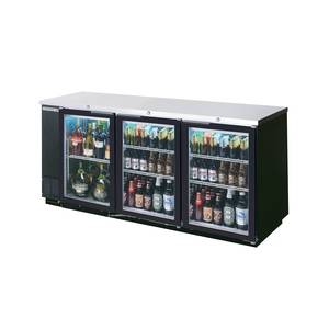 Beverage Air BB72HC-1-GS-B 72in Galvanized Top Sliding Glass Door Back-Bar Refrigerator