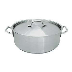 Update International SBR-25 25qt Stainless Steel Induction Brazier Pan w/ Cover