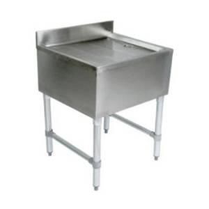 John Boos EUBD-1221-X 12" x 21" Stainless Underbar Drainboard w/ Galvanized Legs