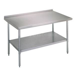 John Boos UFBLS2424 24" x 24" All Stainless Work Table 1.5" Riser w/ Undershelf