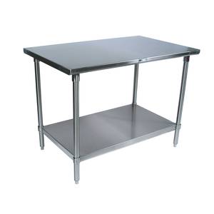 John Boos ST6-2430SSK-X All Stainless 30" x 24" Work Table 16 Gauge with Undershelf